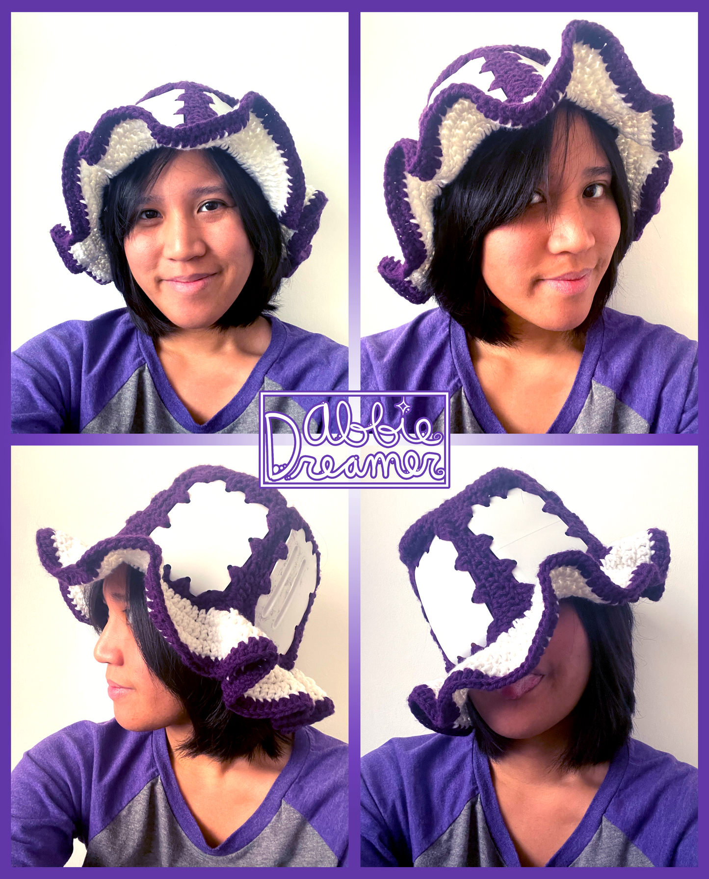 Dark Purple Plastic Bucket Hat