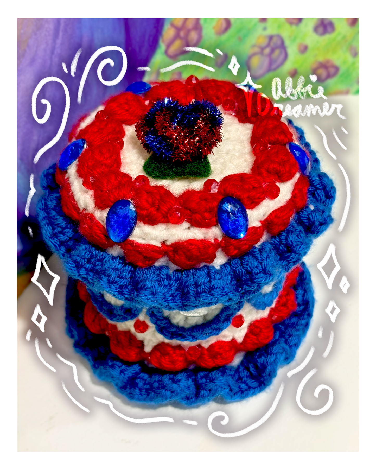 Regal Rose and Blue Cake Container