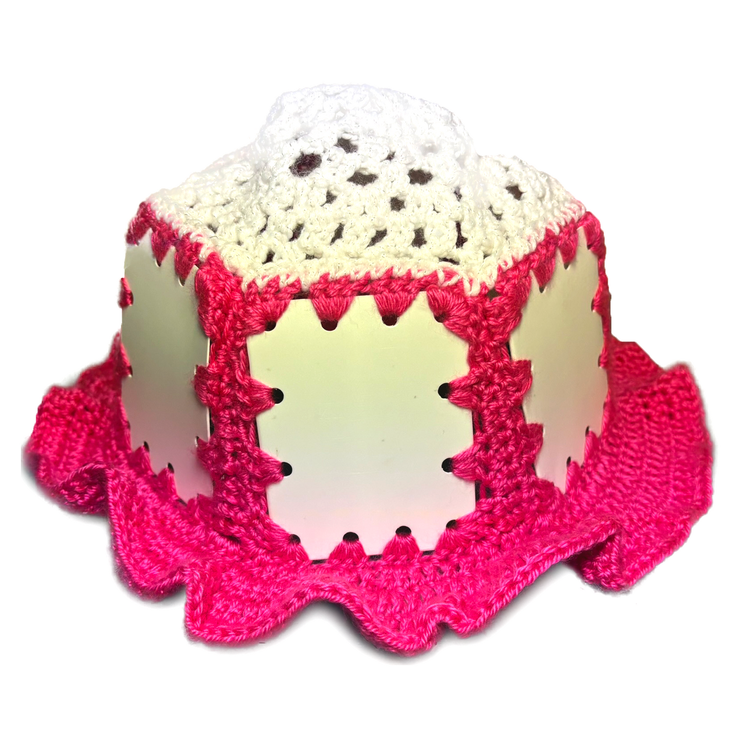 Hot Pink Plastic Bucket Hat