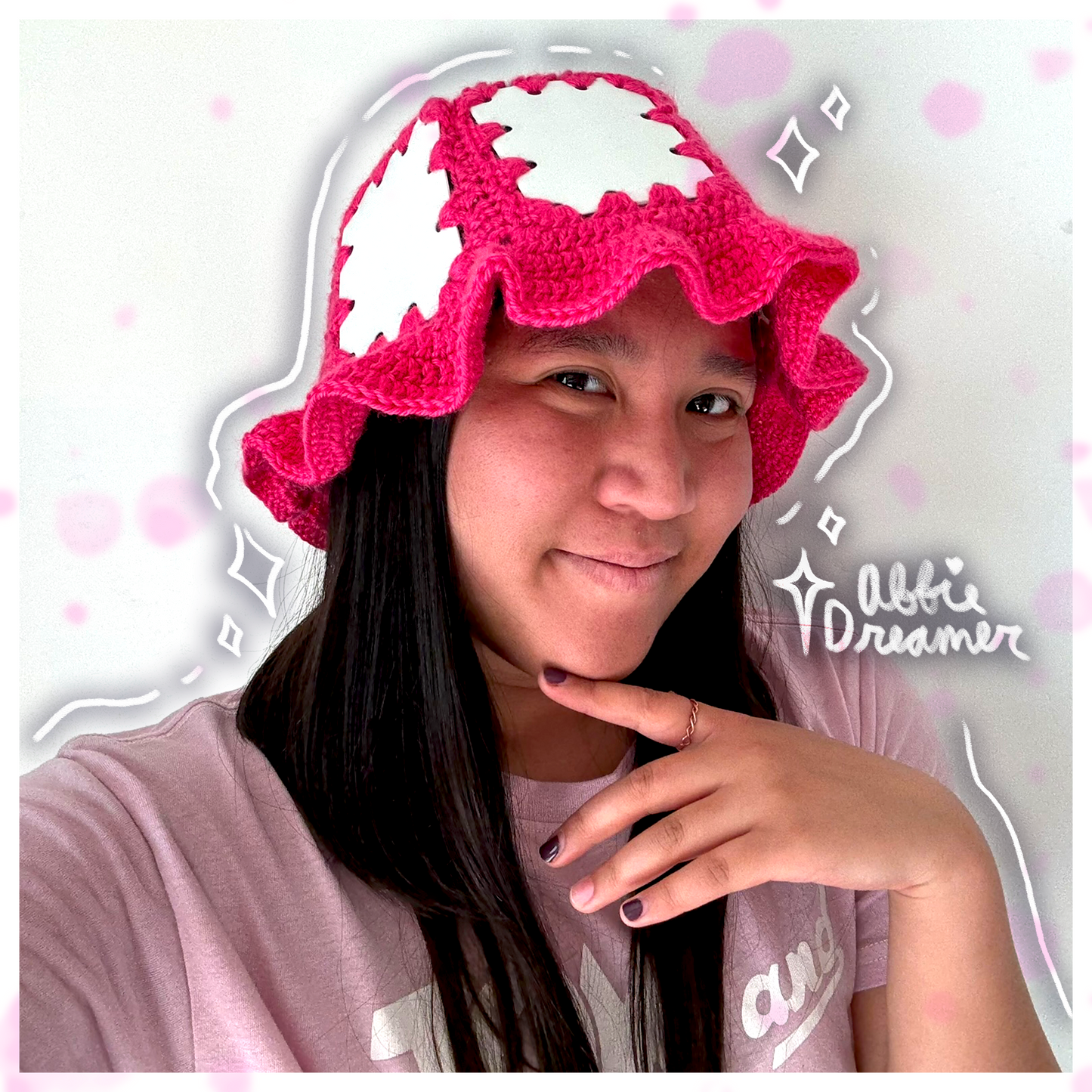 Hot Pink Plastic Bucket Hat