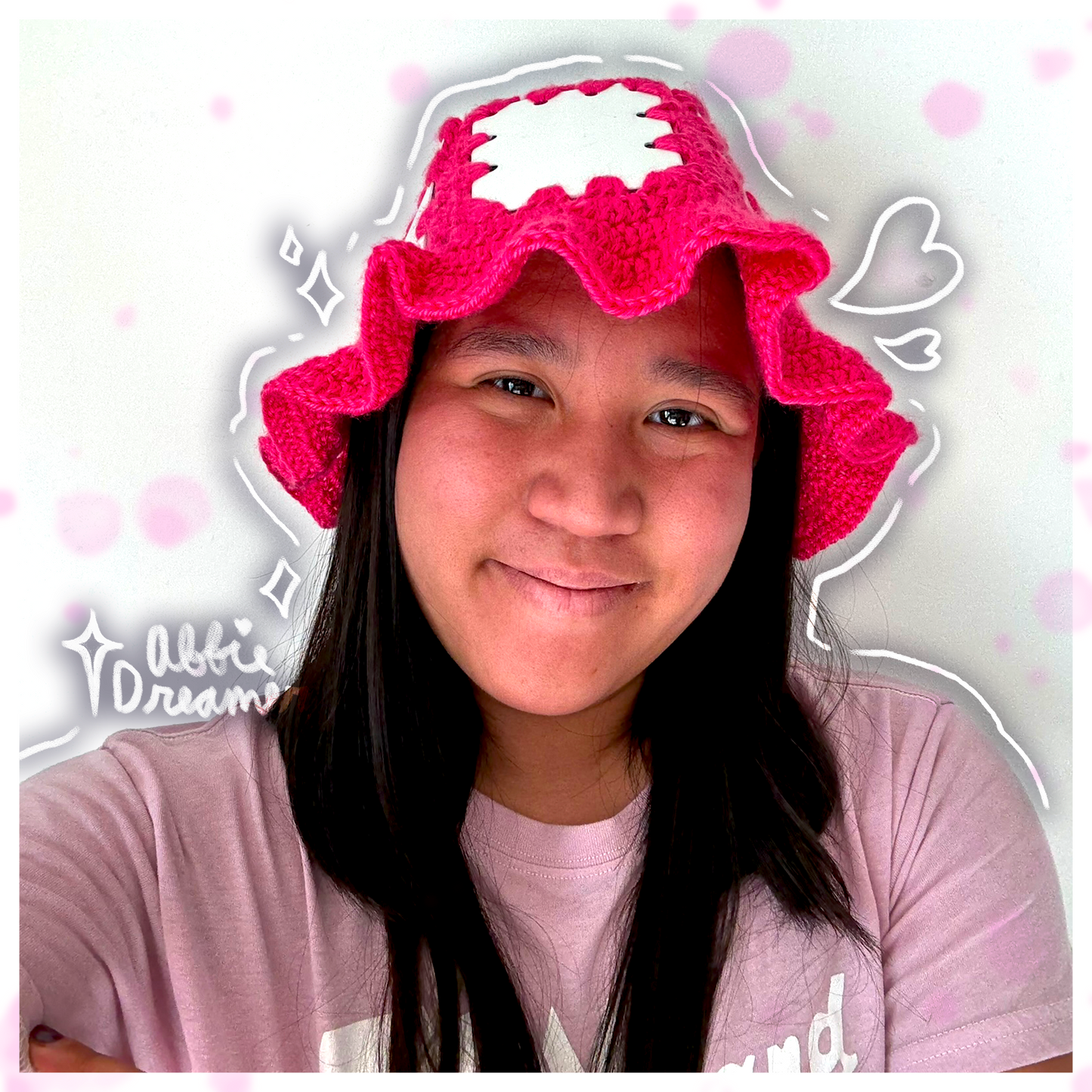 Hot Pink Plastic Bucket Hat