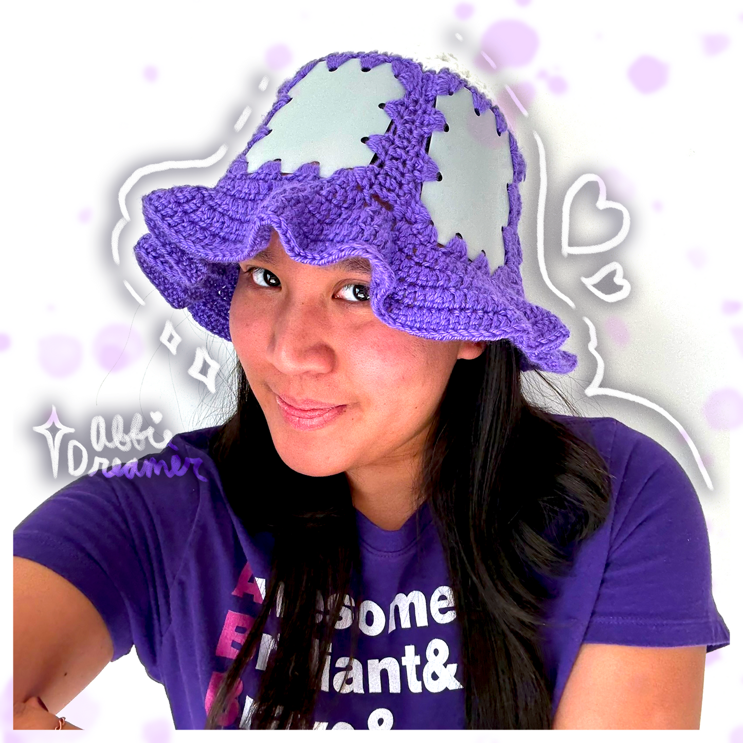 Purple Plastic Bucket Hat