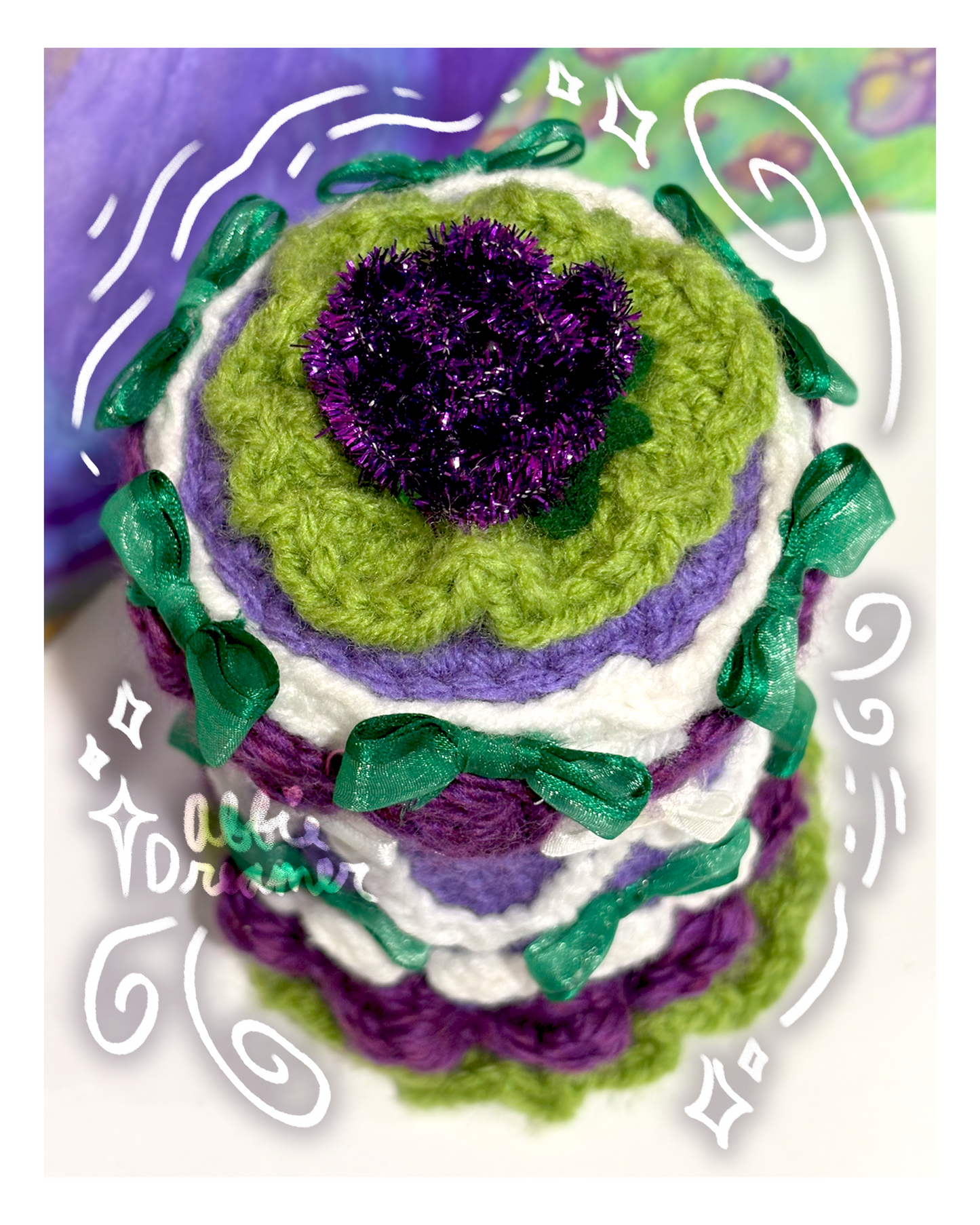 Royally Lush Purple and Green Cake Container