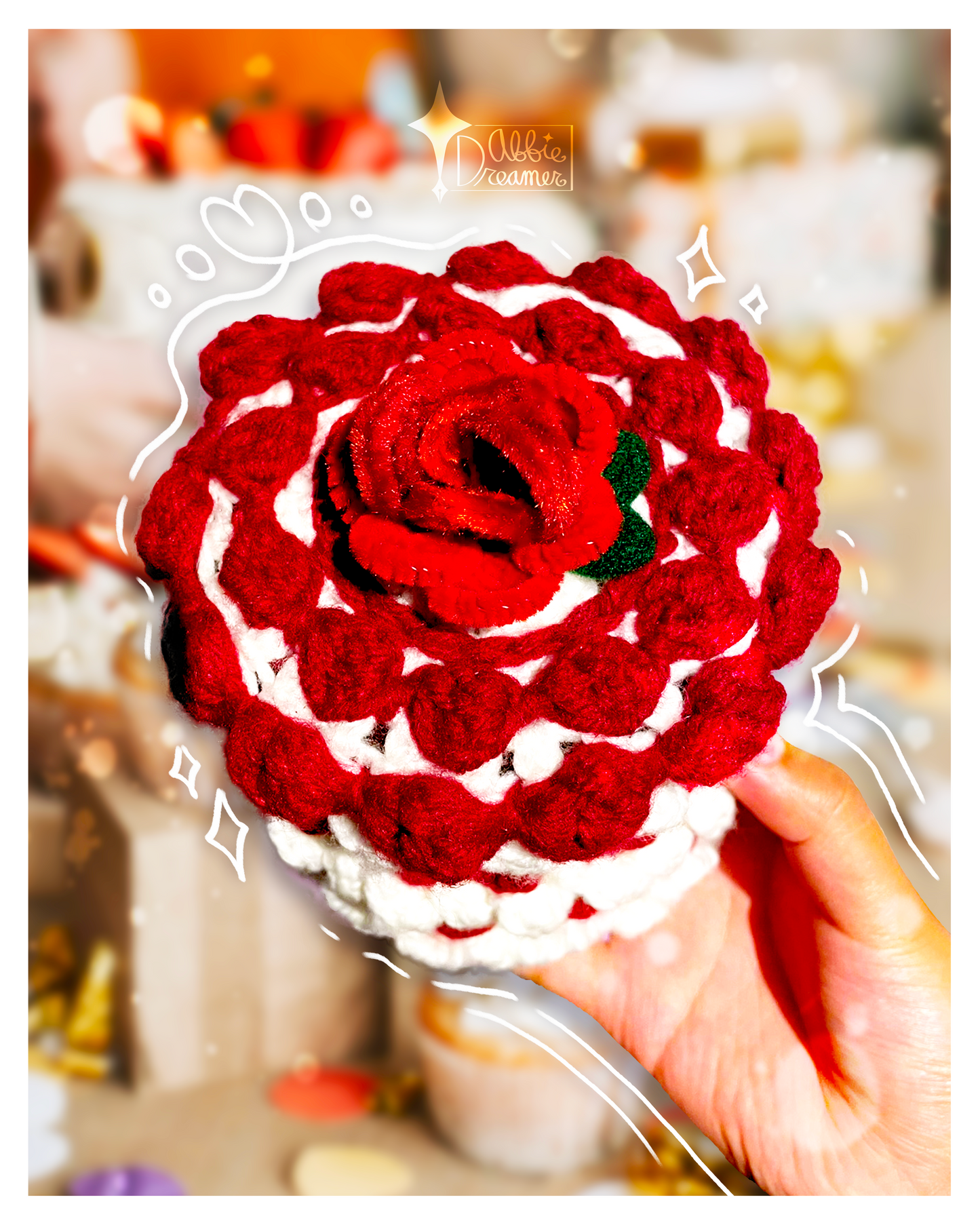Snow Rose Cake Container