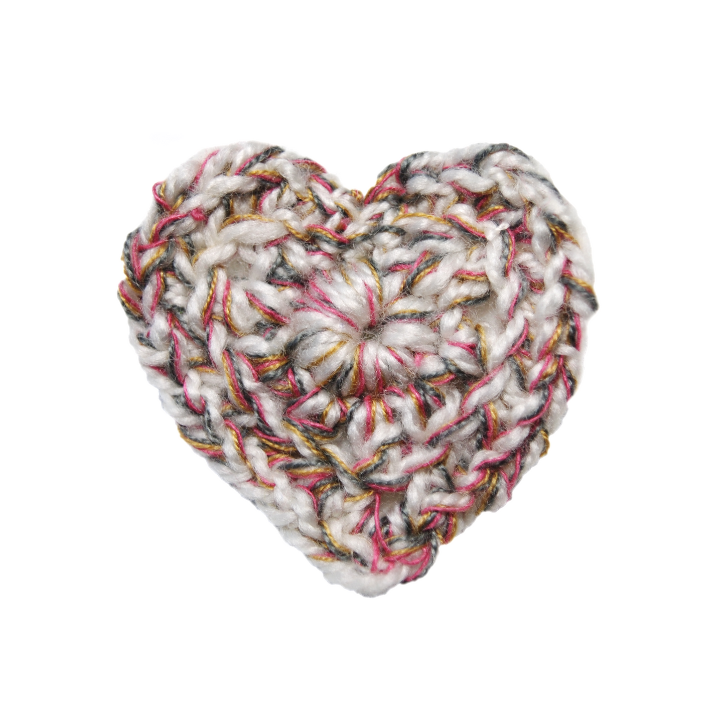 Evanescent Hue Crochet Heart Pin