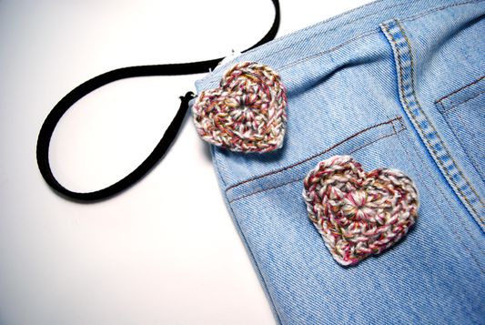 Evanescent Hue Crochet Heart Pin