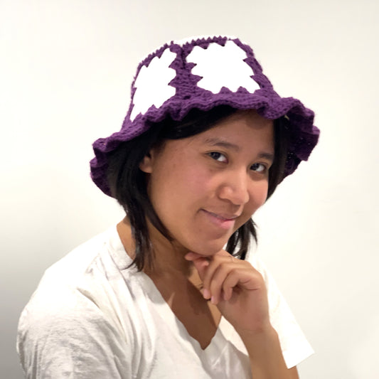 Dark Purple Plastic Bucket Hat
