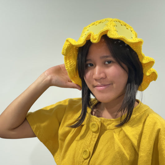 Yellow Plastic Bucket Hat