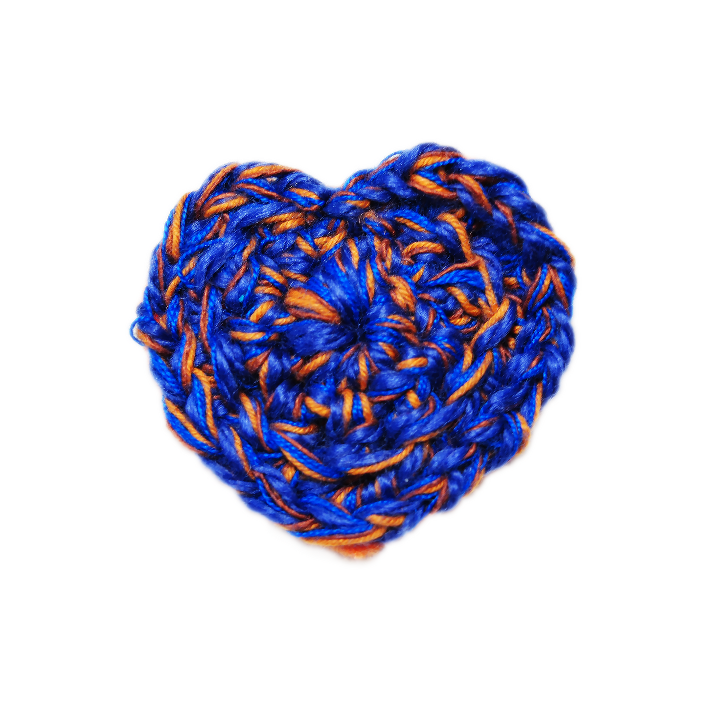 Sea Orange Crochet Heart Pin