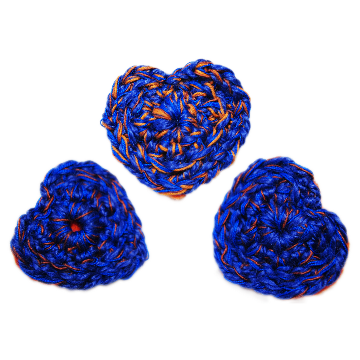 Sea Orange Crochet Heart Pin