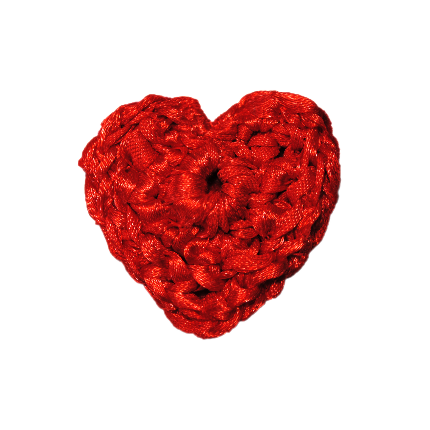 Ribbon Red Crochet Heart Pin