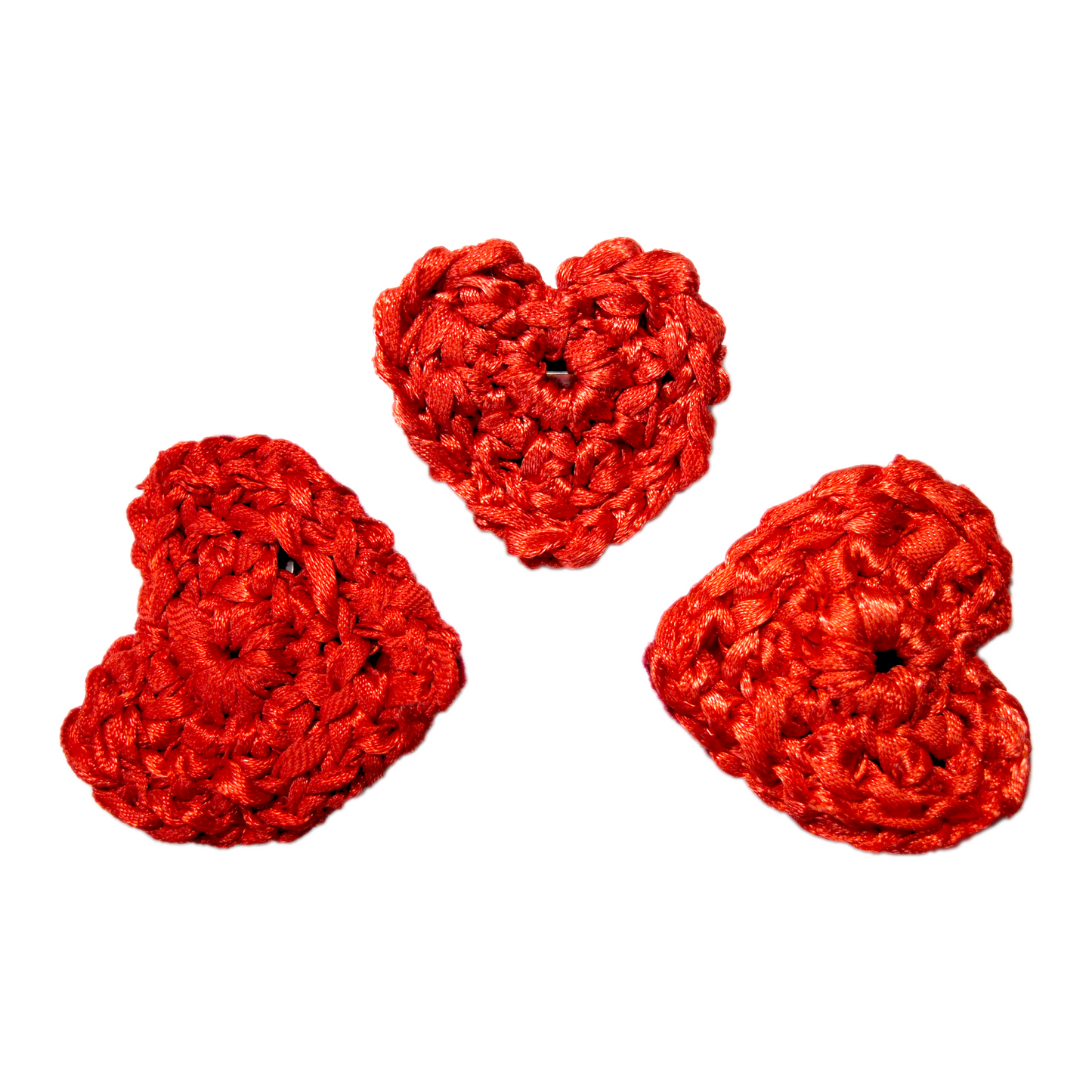 Ribbon Red Crochet Heart Pin