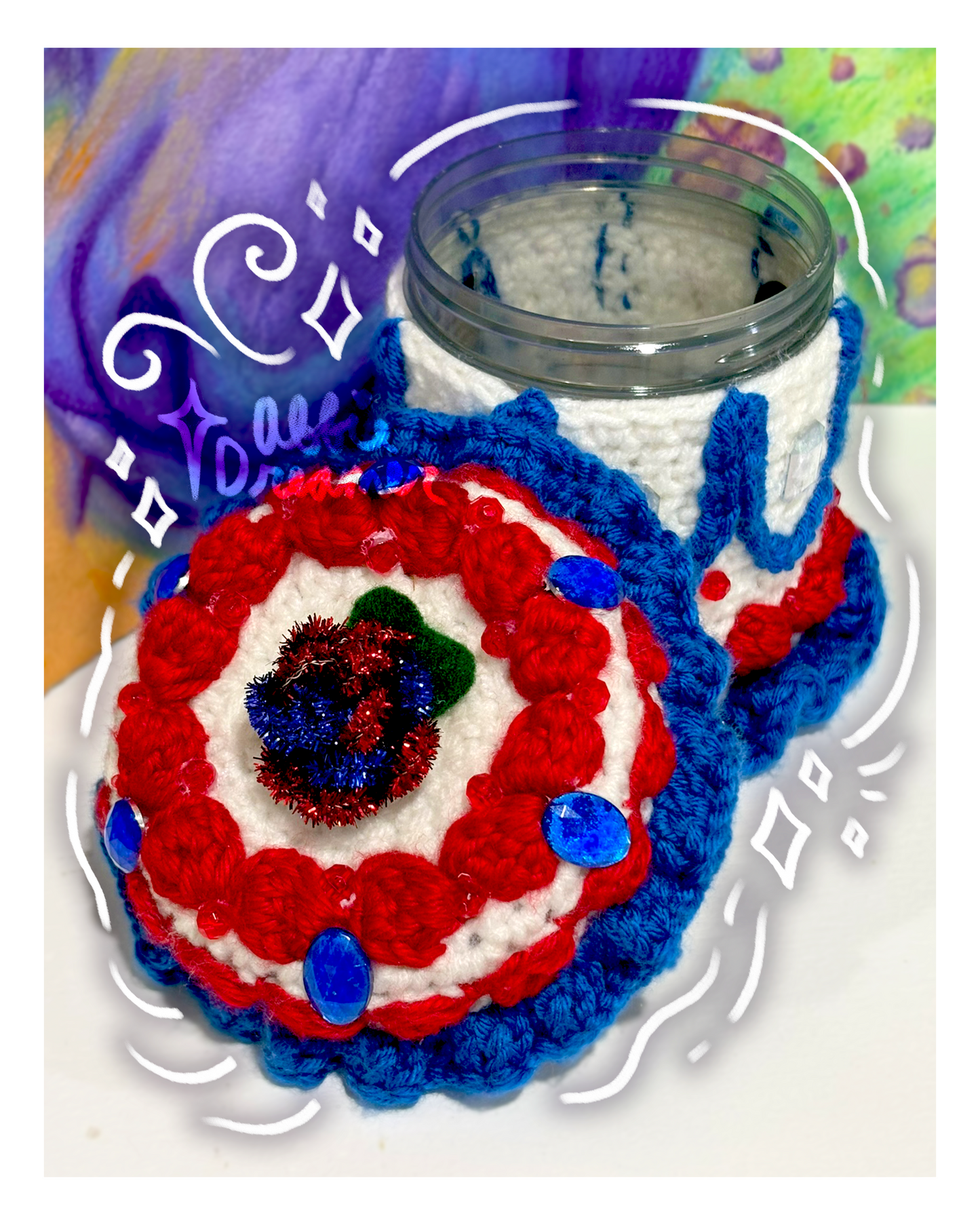 Regal Rose and Blue Cake Container
