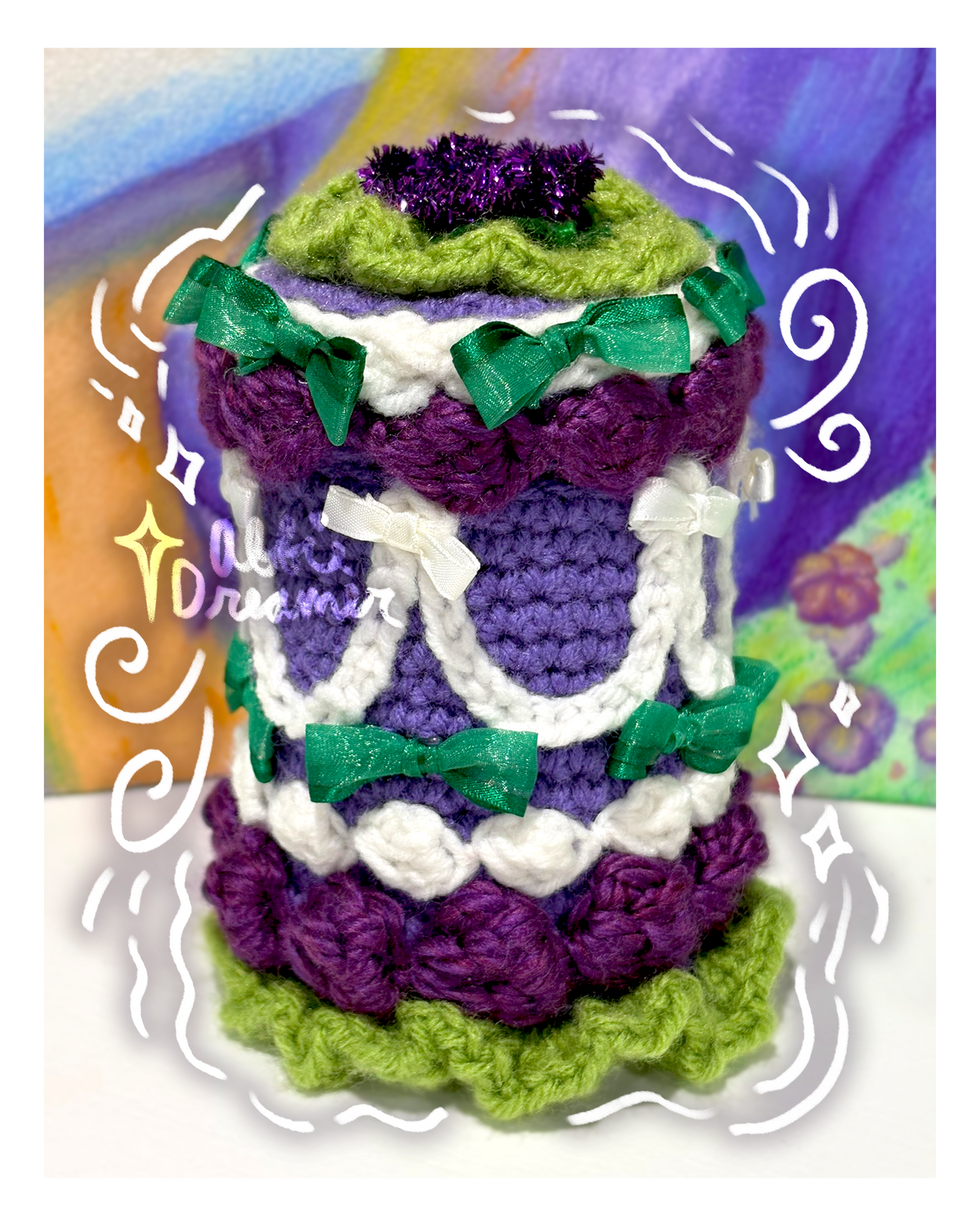 Royally Lush Purple and Green Cake Container