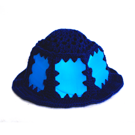 Blue Plastic Bucket Hat
