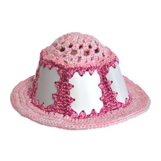Dual Pink Plastic Bucket Hat
