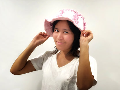 Dual Pink Plastic Bucket Hat